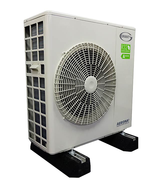 10kw-aerona3-r32_side-shot Air Source Heat Pumps in Powys