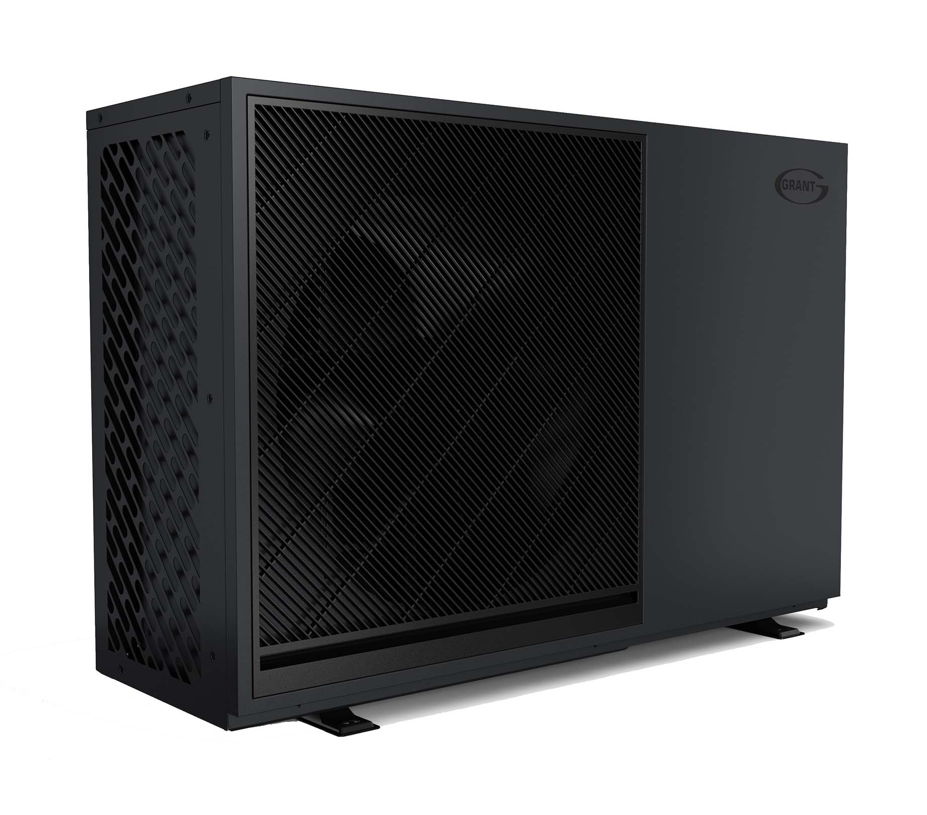 4kw-on-white Black Air Source Heat Pump Supply in Powys